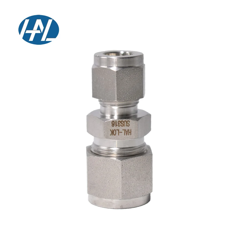 316 Stainless Steel Compression Fitting Reducing Union with Double Ferrule