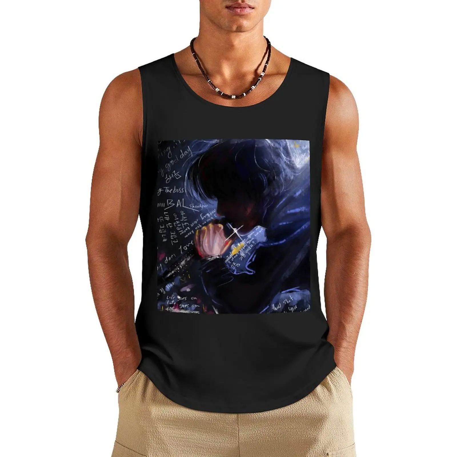 

AgustD_ D-dat tour Tank Top Men's clothing Men's gym vest for men Sports clothing