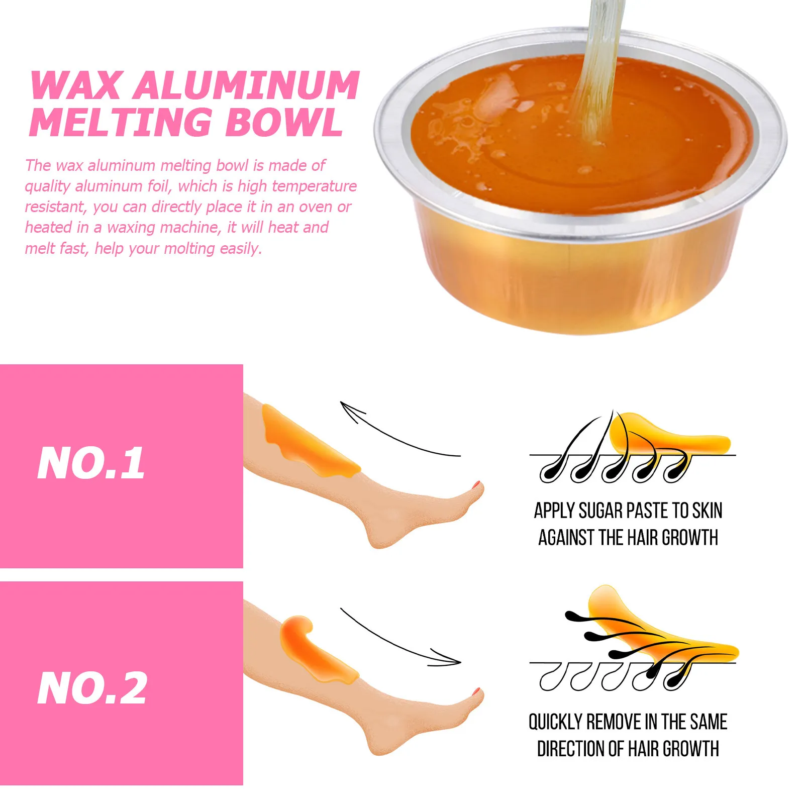 Wax Melting Bowl 10 Pack Large Capacity Aluminum Foil Reusable Oven Safe Hair Removal Warmer Pot