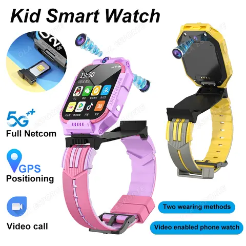 New 5G Kids Phone Watch 1.83" Large Screen Sim Card Two Way Video Call SOS GPS WIFI Positioning Children Wmartwatch Student Gift