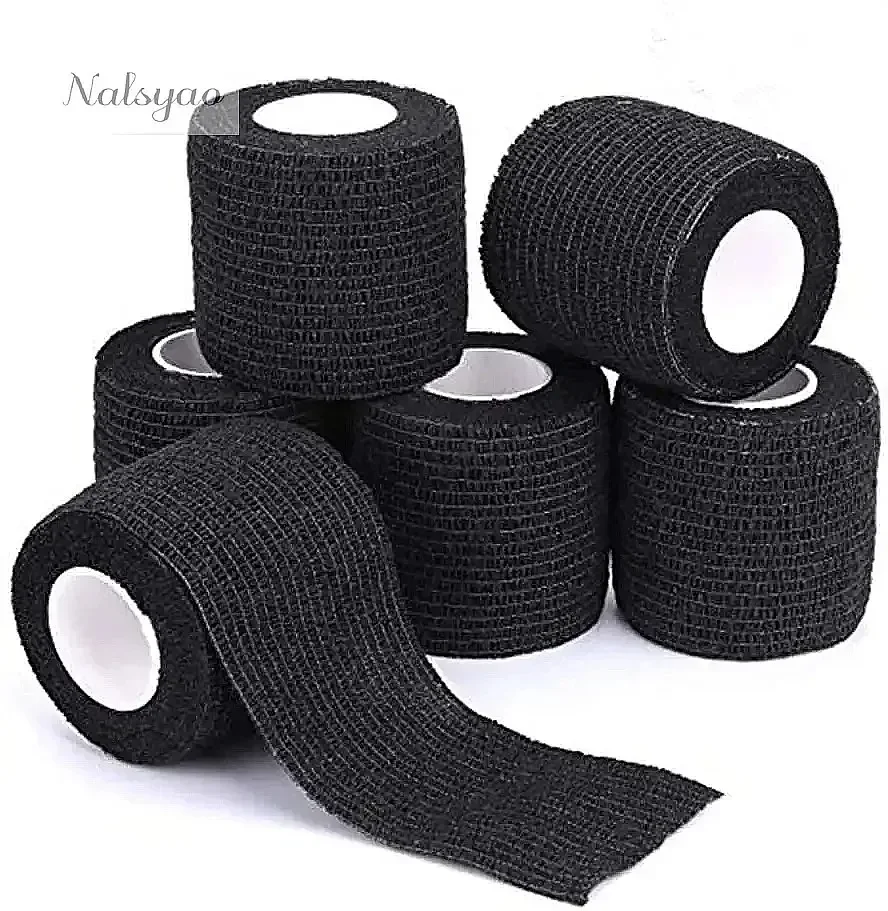 5/10/20Pcs Black Tattoo Grip Bandage Waterproof Self Adhesive Soft Cotton Breathable Tattoo Supplies