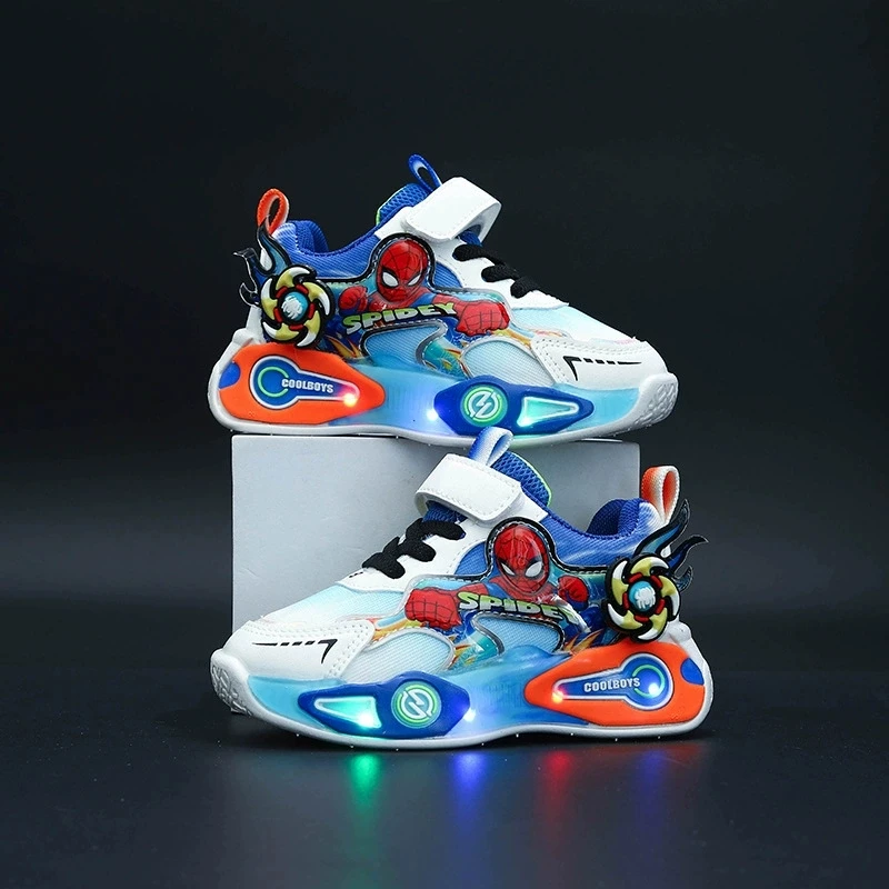 Legal moda bebê primeiros caminhantes primavera/outono meninos meninas sapatos iluminados tênis na moda legal brilhante infantil esportes sapatos casuais
