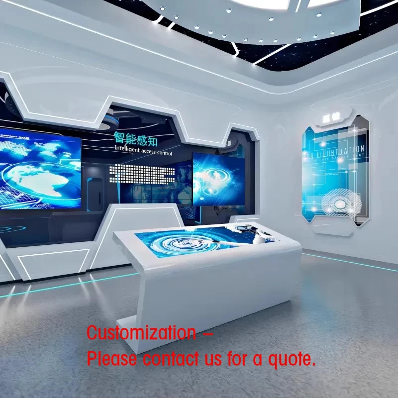 custom.Shaped Science Technology Sense Products Cabinet Circular Center Island Booth Exhibition Hall Customi