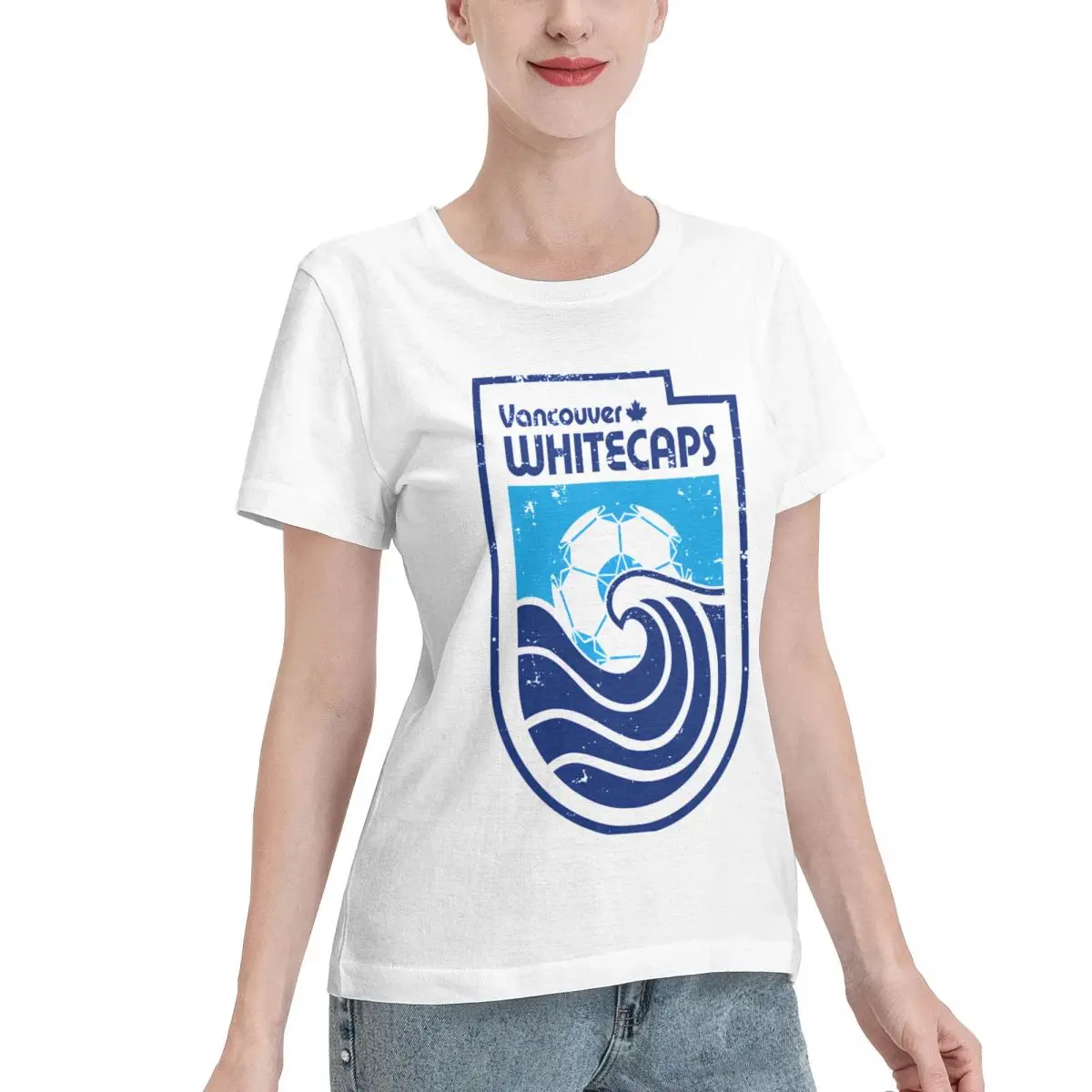 Ootd Favorite 1974 Vancouver Whitecaps Defunct Vintage Soccer Women's T-shirt Party Office Casual Top