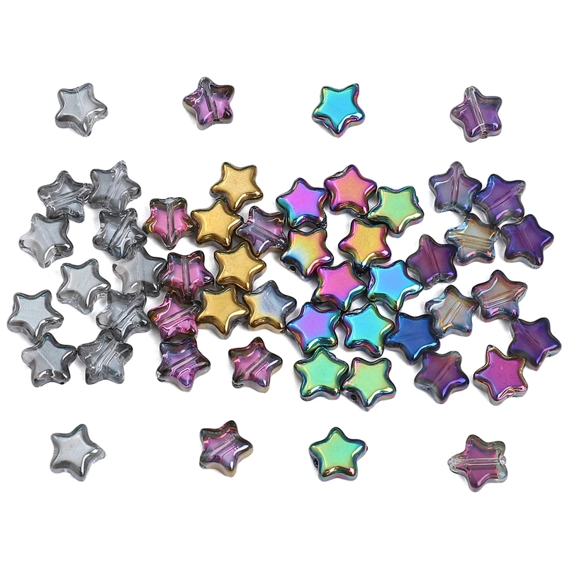10pcs 8mm Crystal Glass Star Beads Charm Colorful Loose Bead for Bracelet Earring Necklace DIY Jewelry Making Craft Accessories