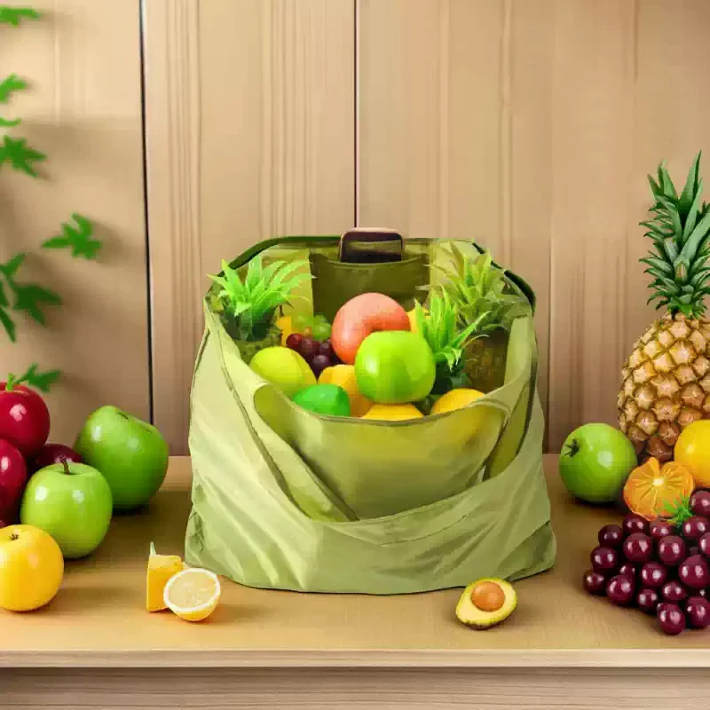 

Large Capacity Shoulder Bag Solid Color Waterproof Foldable Shopping Bag Storage Bag