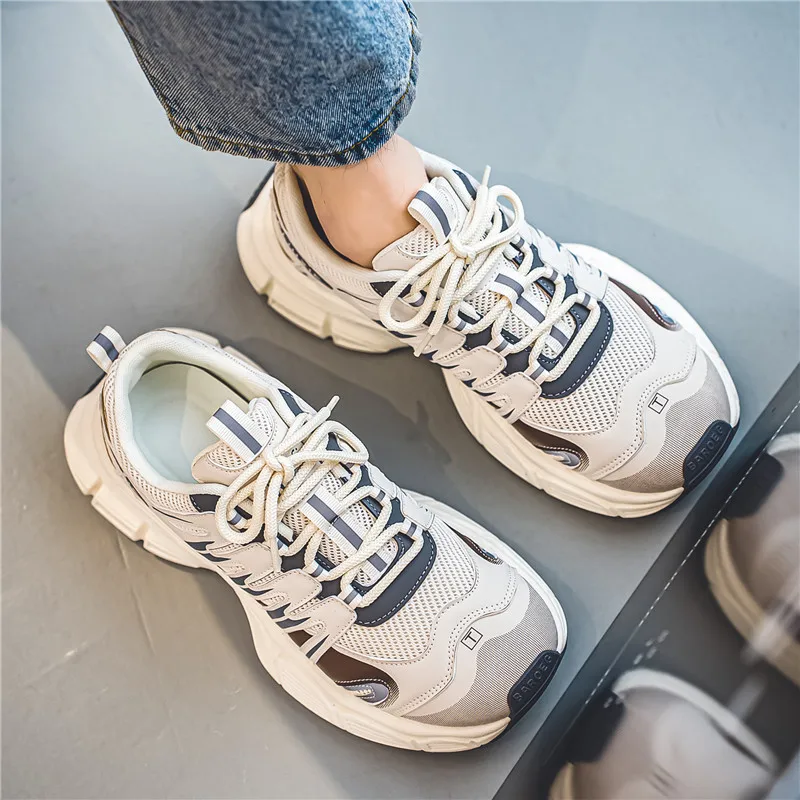 

Men's Summer New Fashion Sports Shoes Heightening Dad's Casual Mesh Running Shoes Youth Trendy Brand Autumn Season