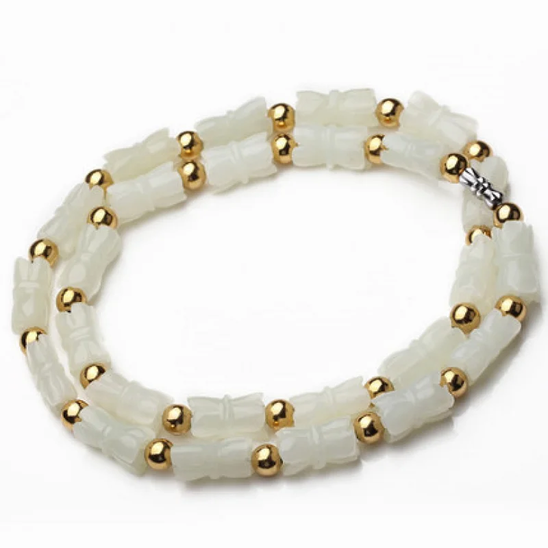 Natural Hotan Jade Necklace Men Women, Ethnic Style, Fashionable and Versatile