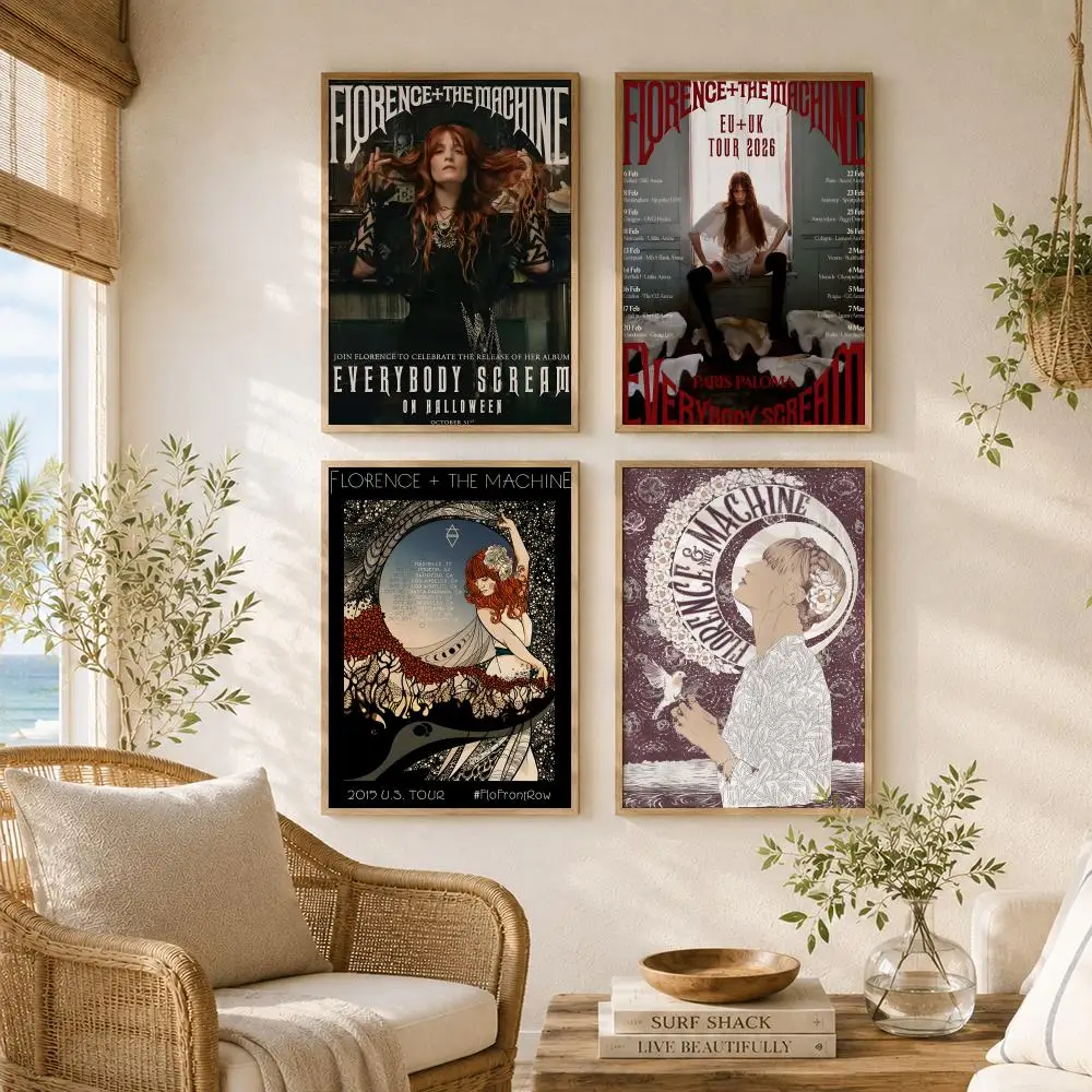 Band F-florence And The Machine Poster High-Quality Canvas Wall Mural Crease-Free For Living Room Bedroom Interiors