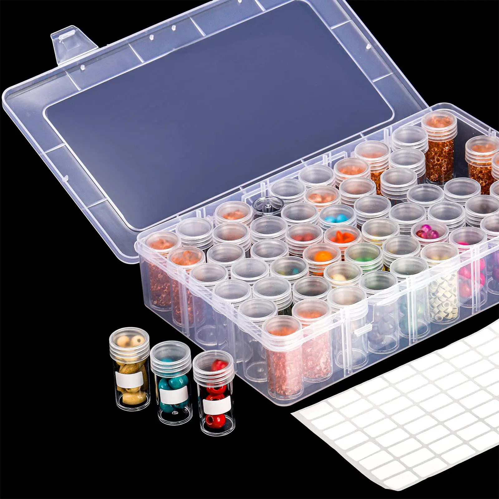 1pc 24/30//38/60 Slots Plastic Storage Box, DIY Diamond Painting Tool Beads Charms Jewelry Accessories Organizer Box view 2