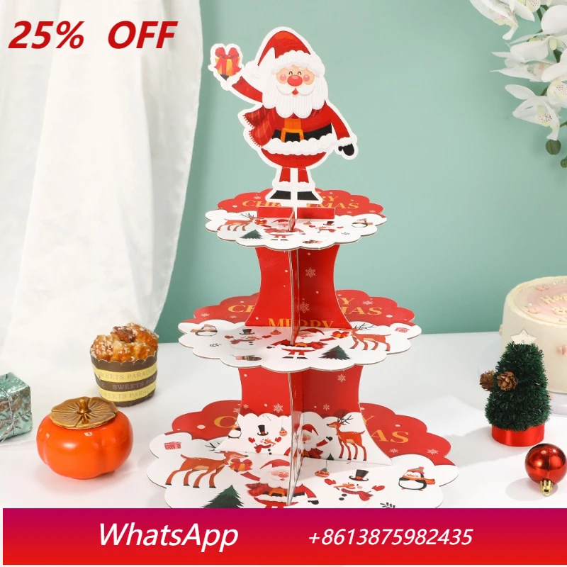 

LH Multi-Tiered Cake Holder Christmas Atmosphere Cake Plate Ornament