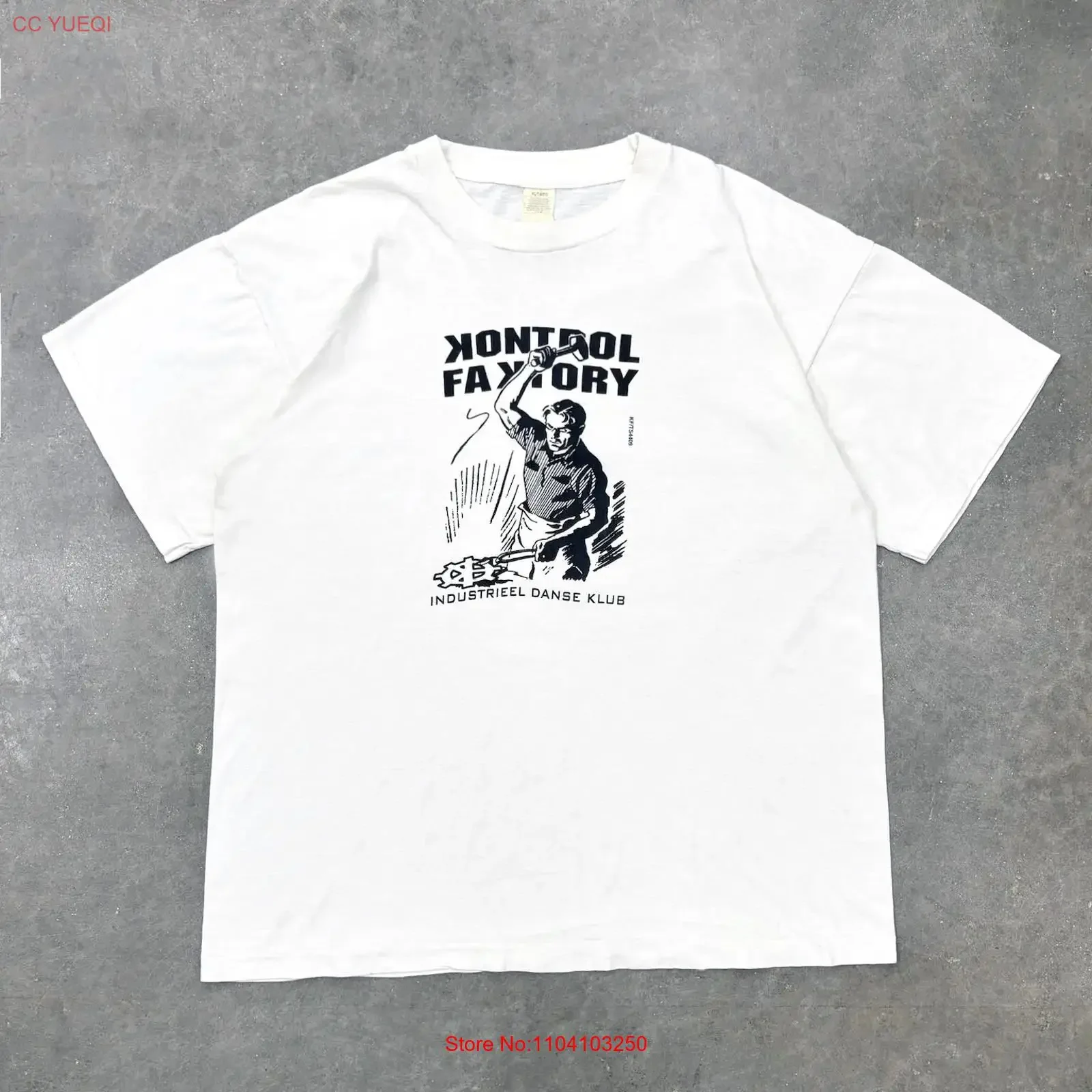 VTG 90s Kontrol Faktory T Shirt XL RARE LA Club Electronic Industrial Dance Music vintage Washed Stretched Casual graphic Soft