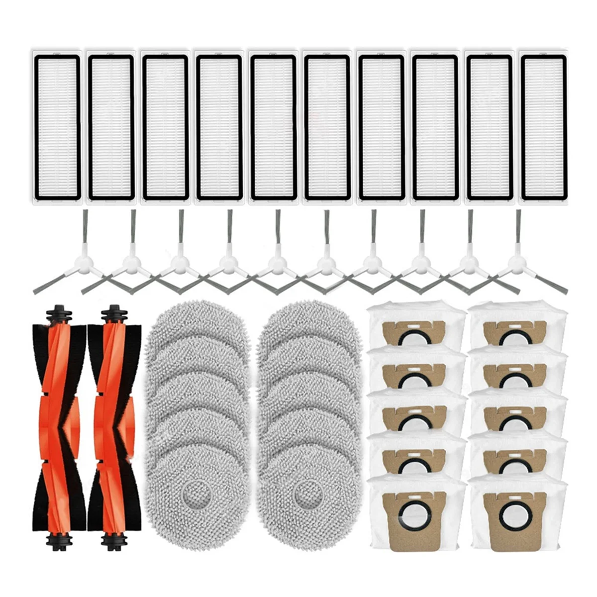 

EQAZ-For Xiaomi Robot Vacuum X20+ / X20 Plus Replacement Parts Accessories Main Side Brush Hepa Filter Mop Cloth Dust Bag