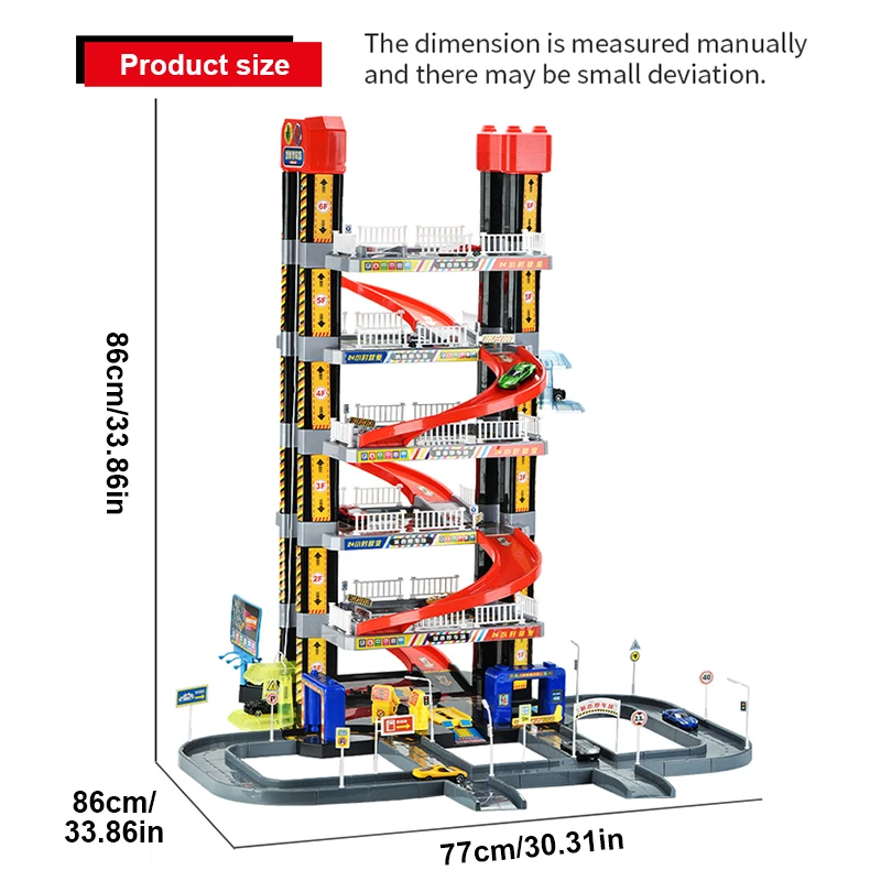เด็กติดตามที่จอดรถ Creative ASSEMBLY TRACK รถรางของเล่น 2 รถโลหะผสมผจญภัยปริศนา Splicing ที่จอดรถเมืองของเล่น
