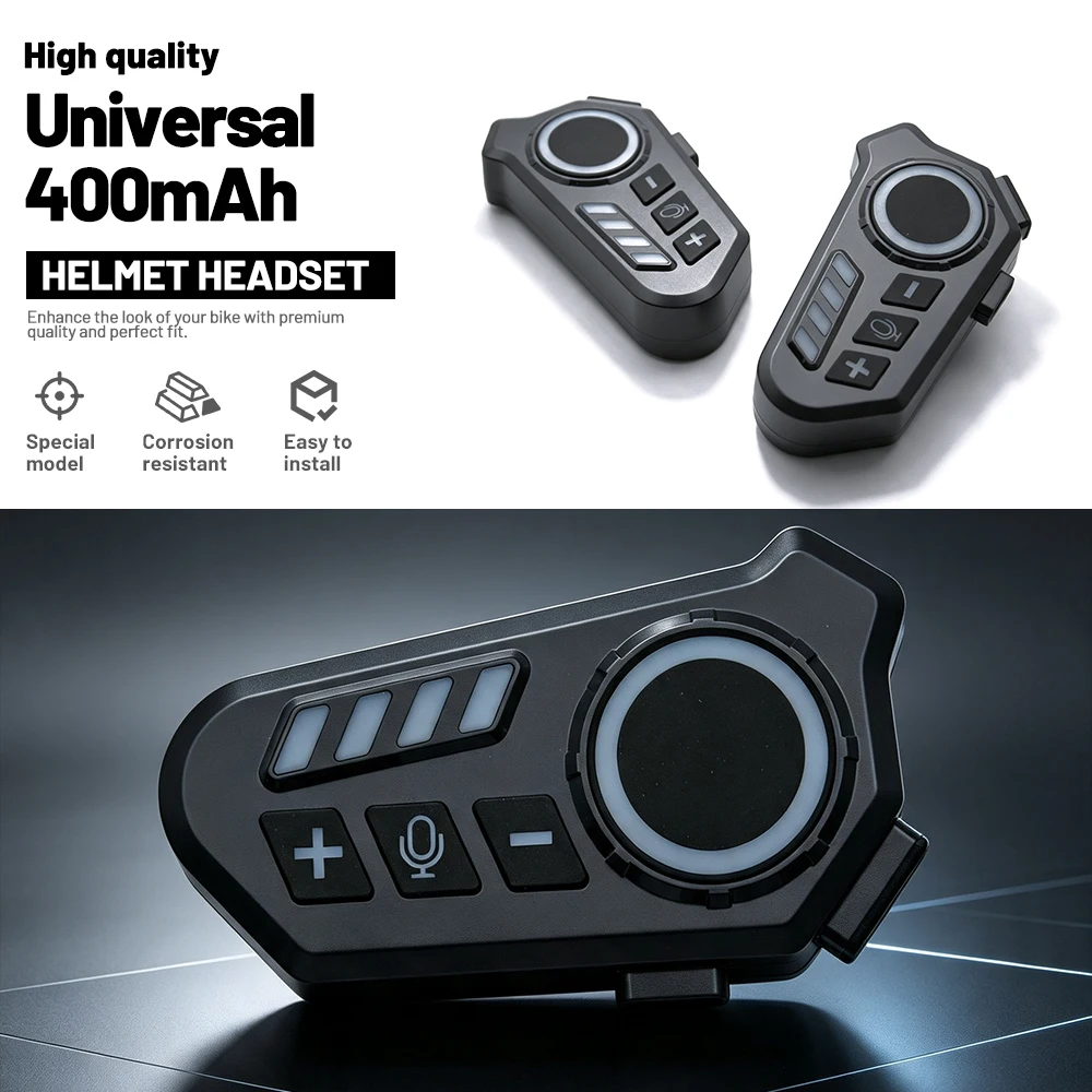 K06A ABS Helmet Headset, CVC Noise Reduction, IPX8 Waterproof, Stereo Sound, Long‑Lasting Battery, Auto Answer