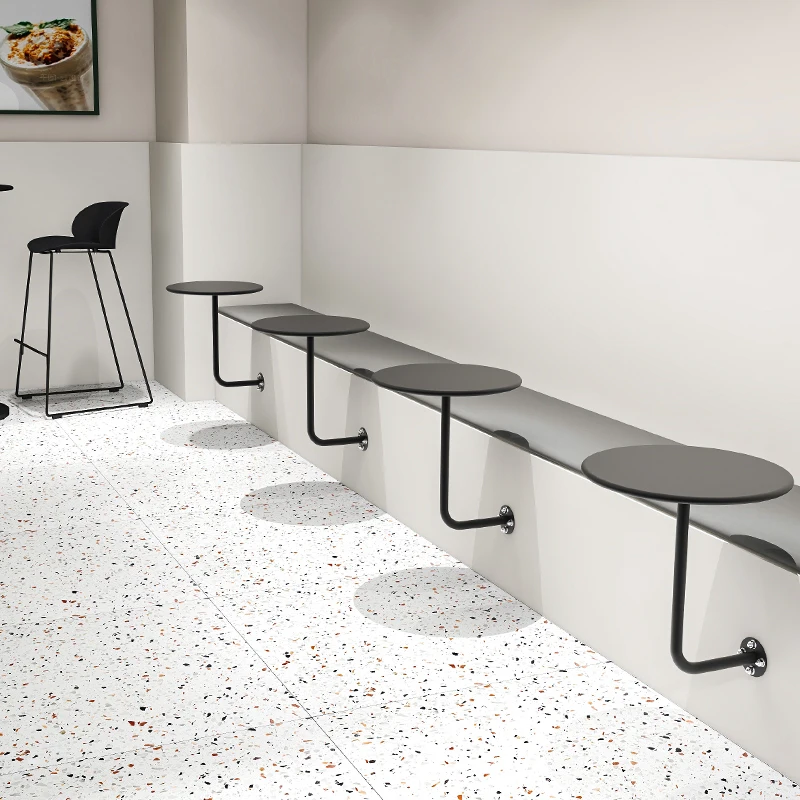 Modern Iron Bistro Dining Table Wall Mounted Round Table for Milk Tea Coffee House Furniture Small