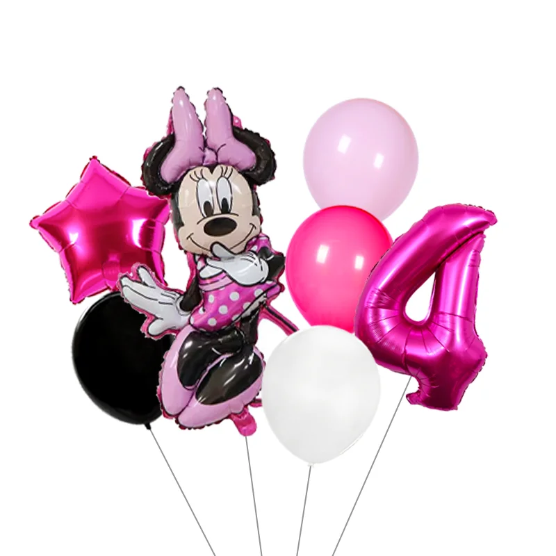 Amine Mickey Minnie Mouse Foil Balloons Number Birthday Party Balloons Kids Birthday Decorations Baby Shower Party Supplies view 5