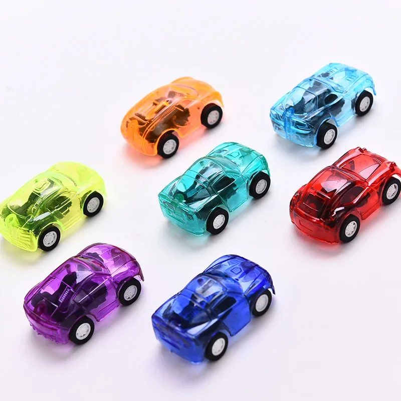 Mini Pull Back Mini Car Kids Birthday Party Toy Transparent Inertial Broken-resistant Funny Car Model for Boys or Girls Bicycles