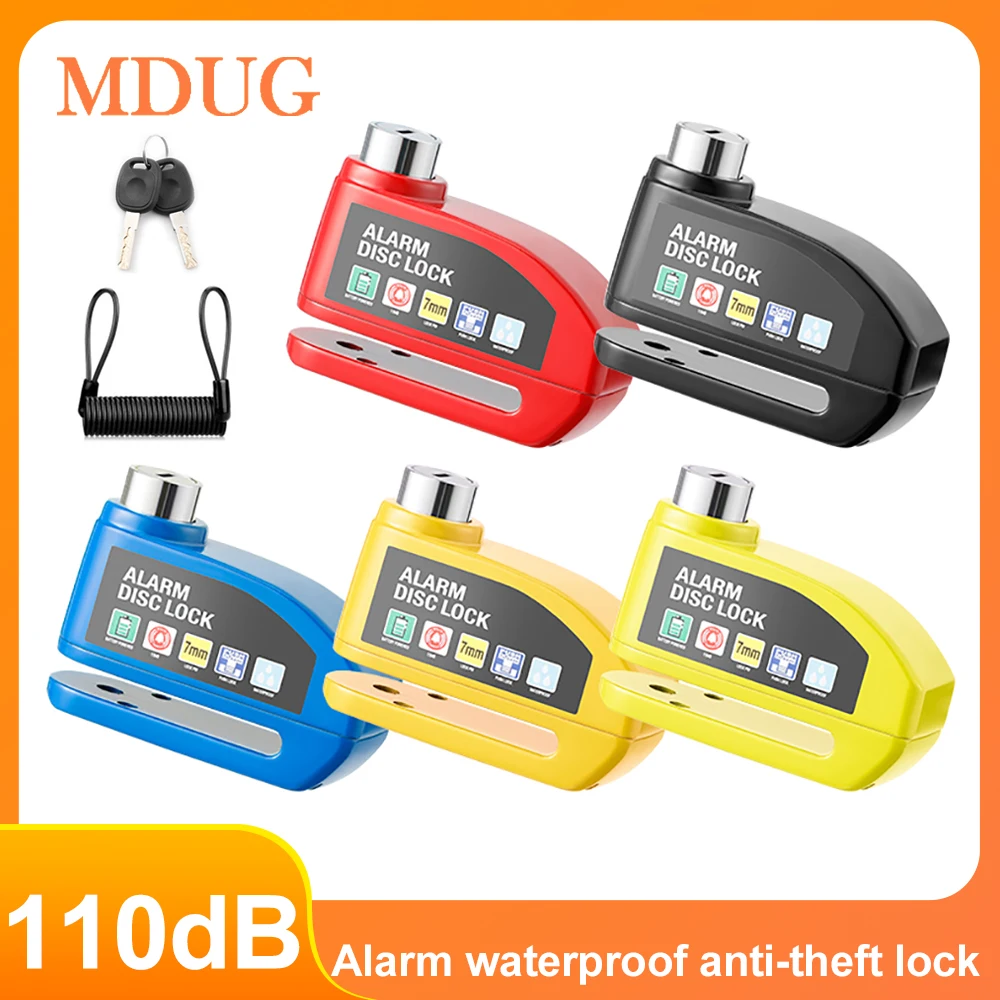 

110dB Motorcycle Alarm Disc Brake Lock Security Bicycle Wheel Disk Padlock Waterproof Anti Theft Alarma Motorcycle Disc Lock