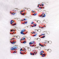 Disney Lightning McQueen Speedy Racing Brave Acrylic Cute Car Keychain Bag Charm Backpack Pendant Keyring Fun Gifts For Friends