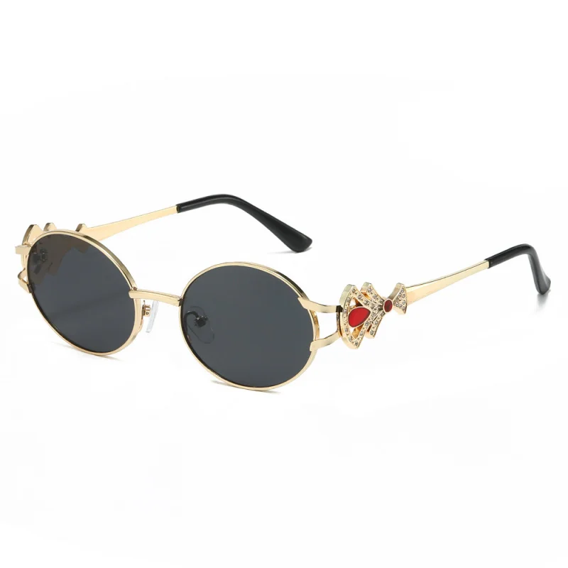 Lunettes de soleil ovales rétro de luxe pour femmes avec cristaux étincelants et strass, style vintage, attrayantes pour les fêtes, protection UV400