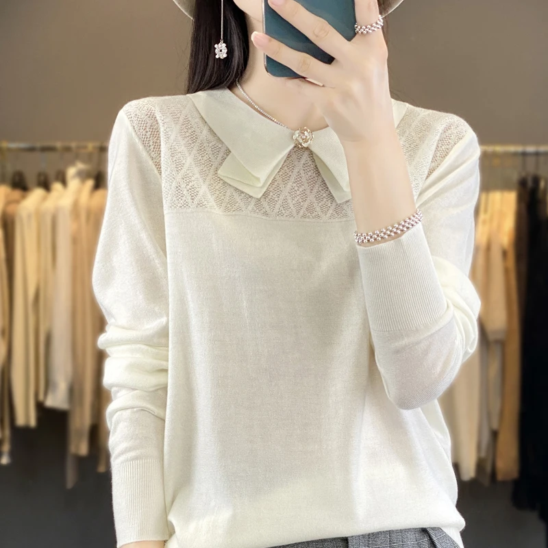 

2023 Women's Vintage Sweater Women's Short Pullover Autumn and Winter New Women's Long Sleeve Top Knitted Woolen Sweater