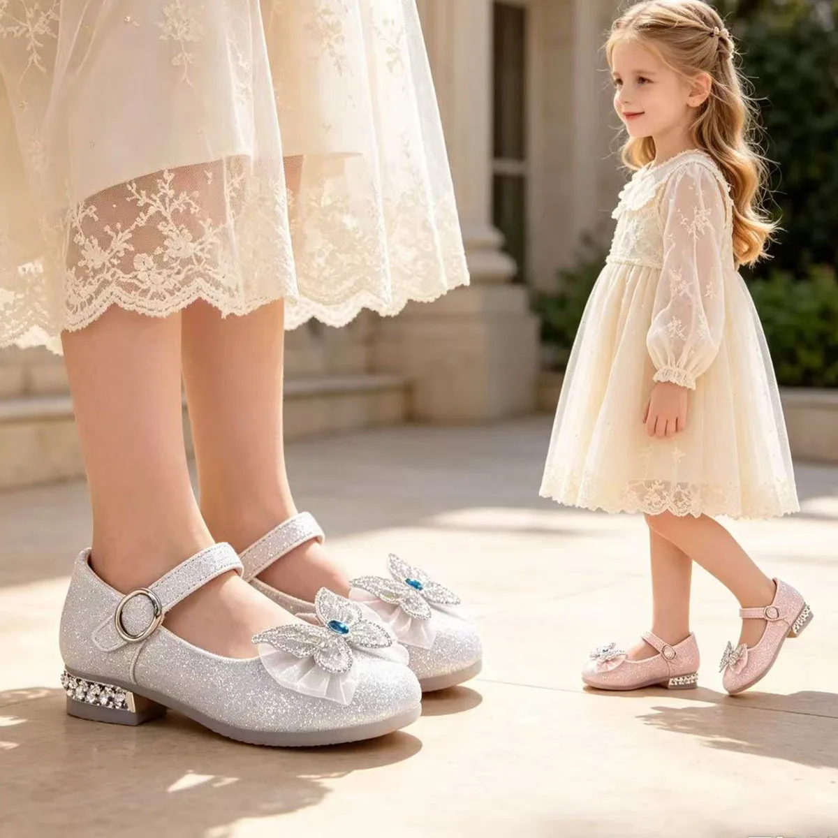 Girls Low-heel Soft-soled Casual Princess Shoes Non-slip PU Leather Performance Shoes Children Kids Baby Mary Jane Shoes Casual