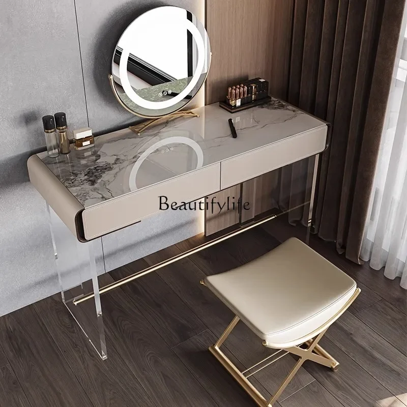 

FG10Italian suspension dresser small apartment bedroom acrylic light luxury rock slab transparent makeup table