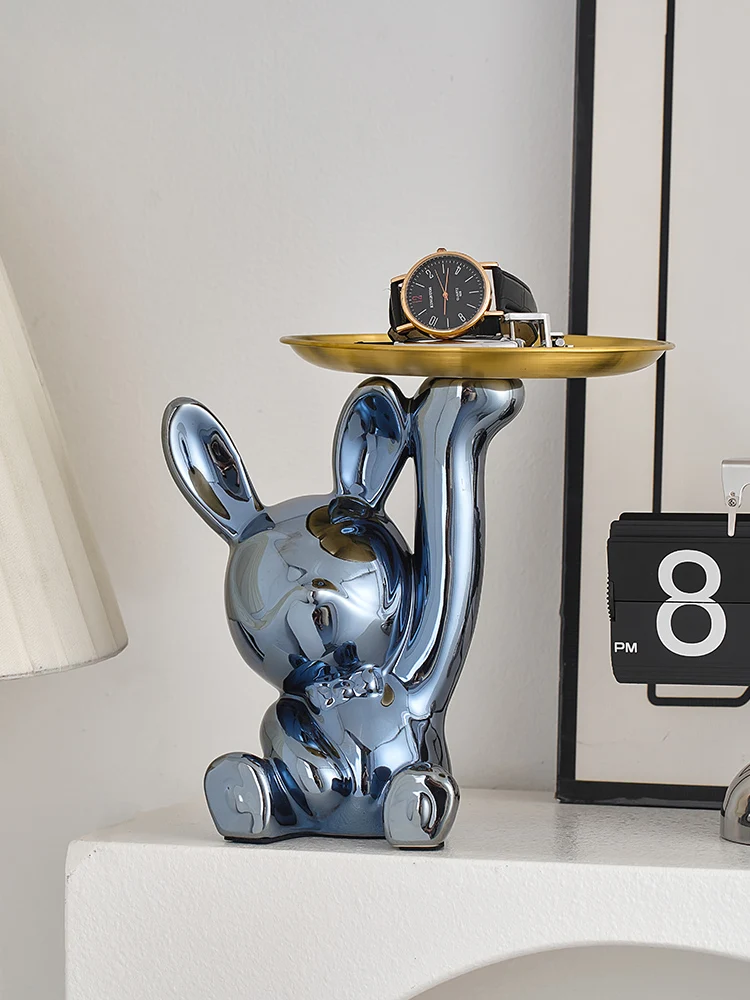 

XL Space Rabbit Tray Key Storage Decoration Hallway Living Room Desktop Loungewear