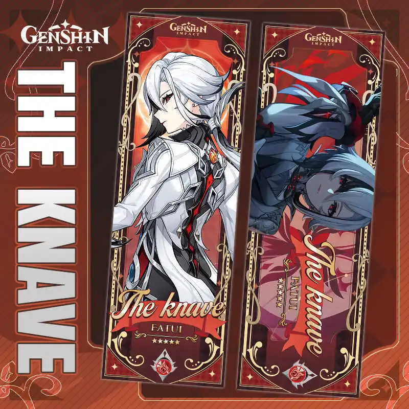 Genshin Impact Spiel reversible Laser Ticket Lesezeichen Geschenk Anhänger Furina Raiden Shogun Keqing Ganyu sammeln dekorative Geschenke