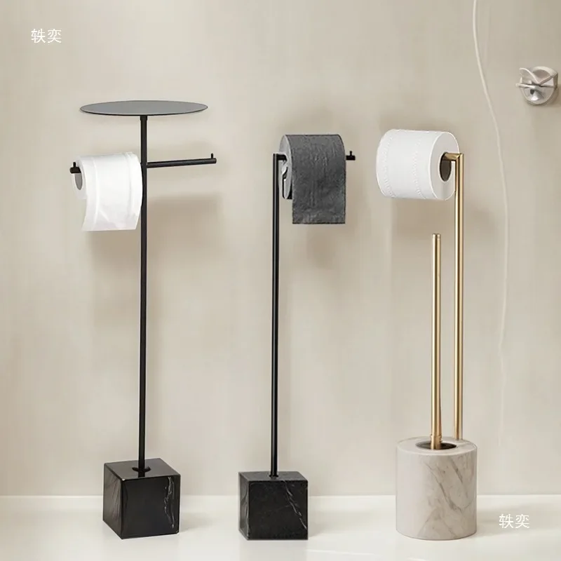 Toilet tissue holder light luxury vertical floor without punching Nordic bathroom creative paper holder