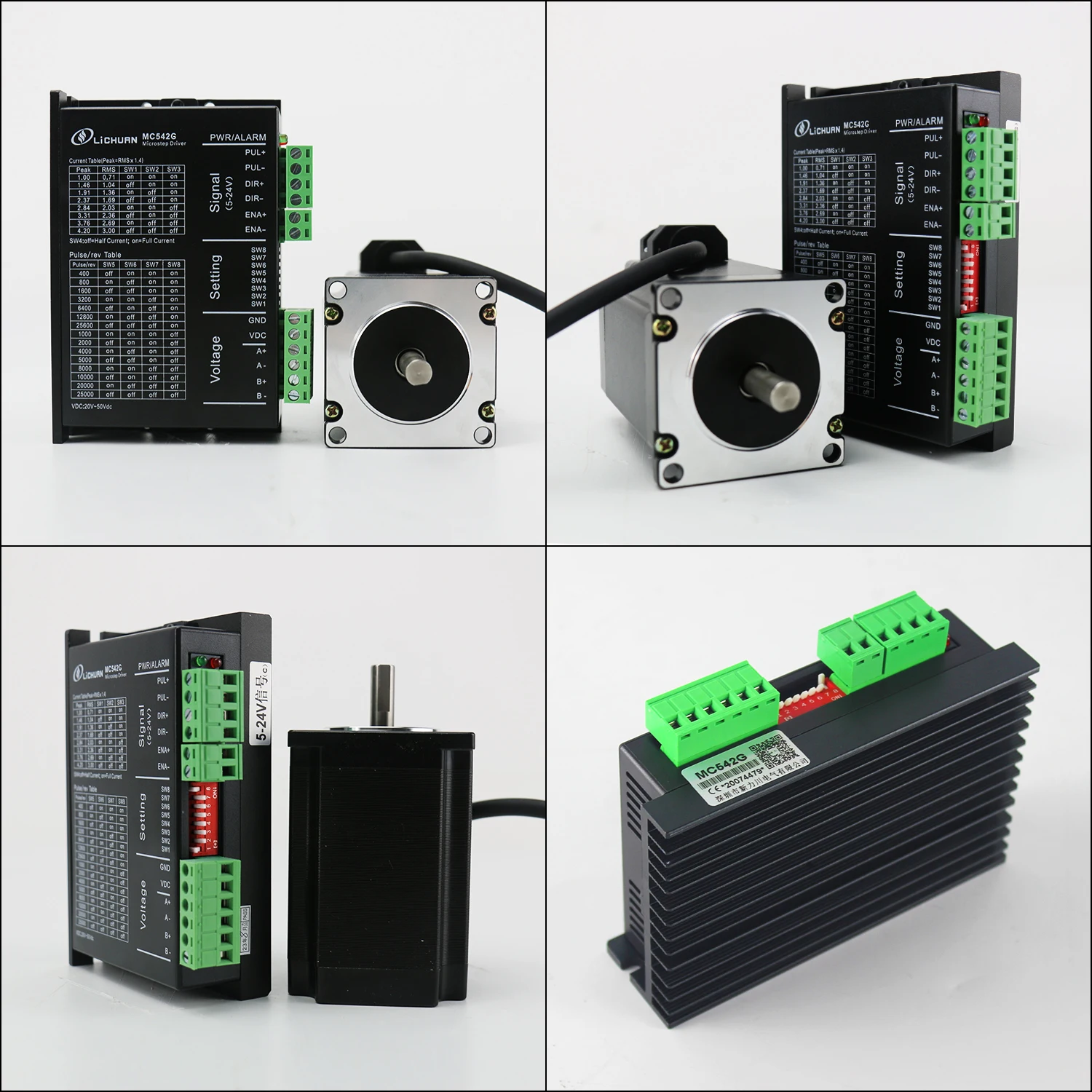 Lichuan Nema23 stepper motor driver kit 1Nm 2Nm 3Nm DC20-50V Open loop type hybrid step engine controller MC542E for 3D printer