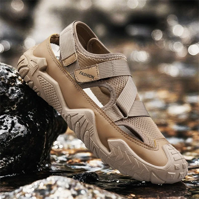  New Men Closed Toe Water Sandals Breathable Quick Dry Aqua Shoes Non‑Slip Outdoor Casual Slide Beach Trekking Summer Footwear