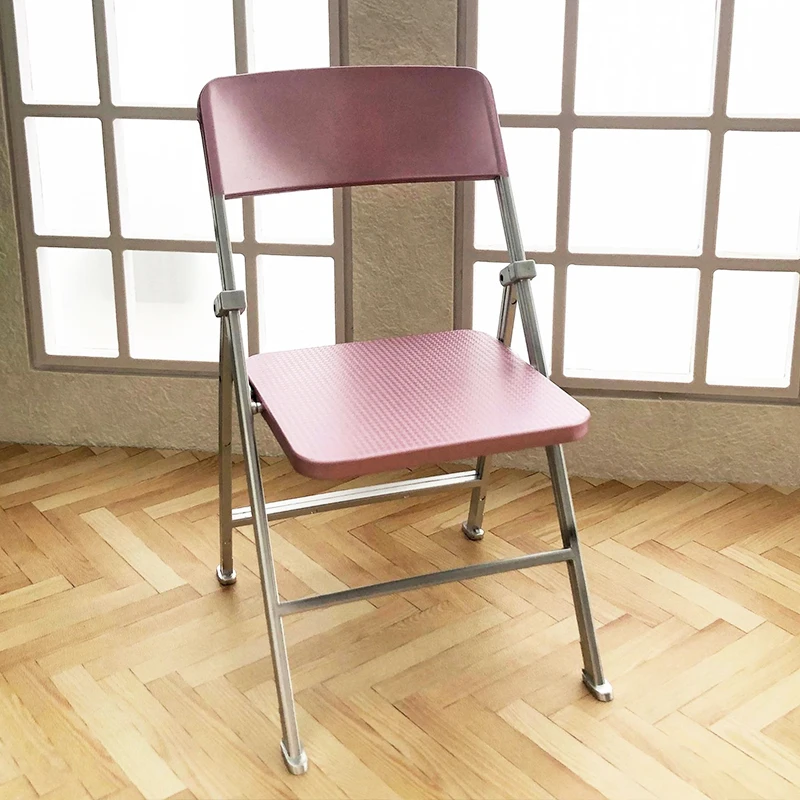 1:6 ミニカラフルな折りたたみ椅子モデルプラスチック椅子ドールハウスファッションレジャーチェアおもちゃ人形ミニチュア DIY アクセサリー装飾