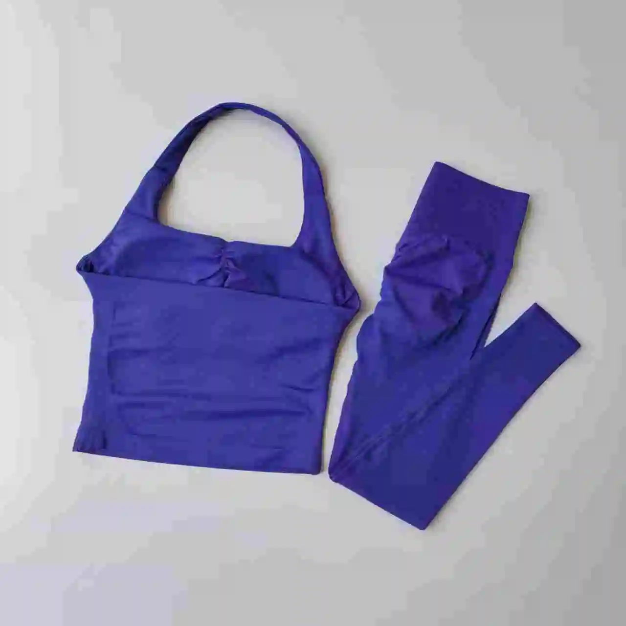 Seamless 2PCS Set Yoga Leggings Set Women Backless Bras Vest Tops High Waist Scrunch Gym Suit Fitness Clothes Outfit Yoga Set