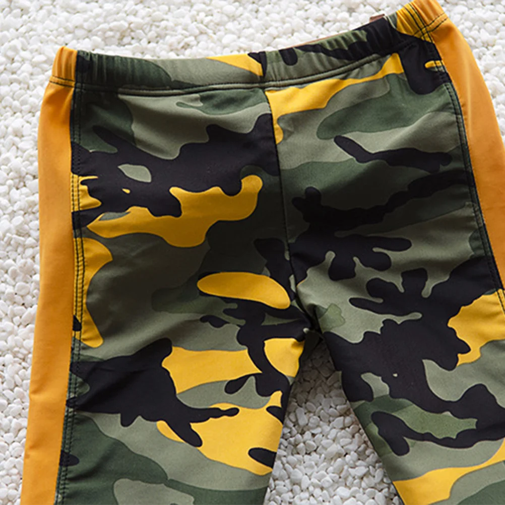 

Camouflage Swim Trunk for Boys Quick Dry Breathable High Elastic Waist Drawstring Swimwear for Kids Yellow L Boys Swim Shorts