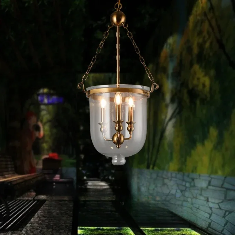 

Classical Loft LED Pendant Lights Iron Chain Gold Lamp Body Dinner room Lamp Parlor Bedroom Vintage Pendant Lamp 3 Bulbs 90-260V