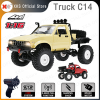 WPL C14 1/16 RC Car 2.4G Remote Control 2CH 4WD Off-Road 15Km/H LED Light On-Road RTR Kit Climbing RC Truck Toys Gift for Boys