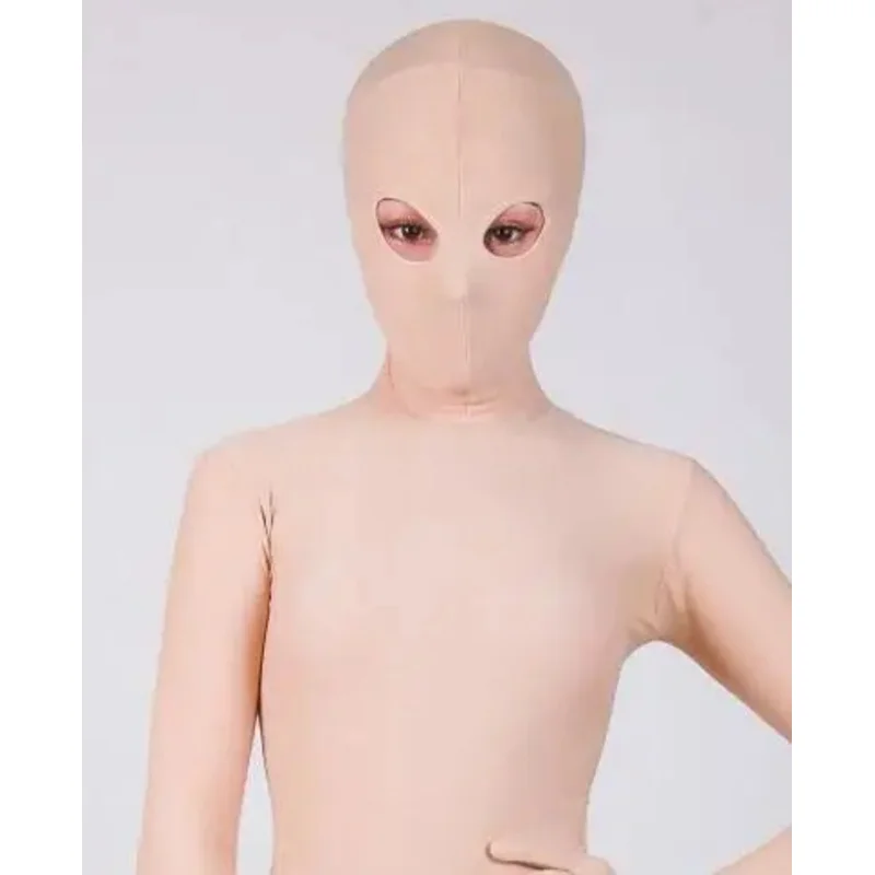 Adults kids high quality sexy flesh black red color smooth full body second skin tight zentai suits open eyes pa300