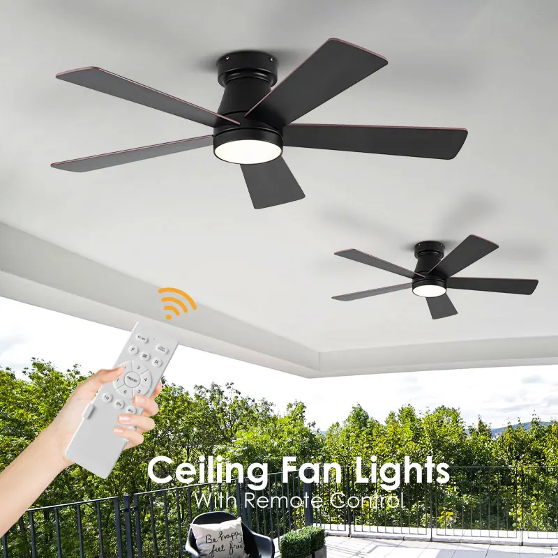 Remote Control Ceiling Fan Lights For Living room Bedroom Dining Room 42inch Ceiling Fan Lamps Reversible Mode Ceiling Fan Light