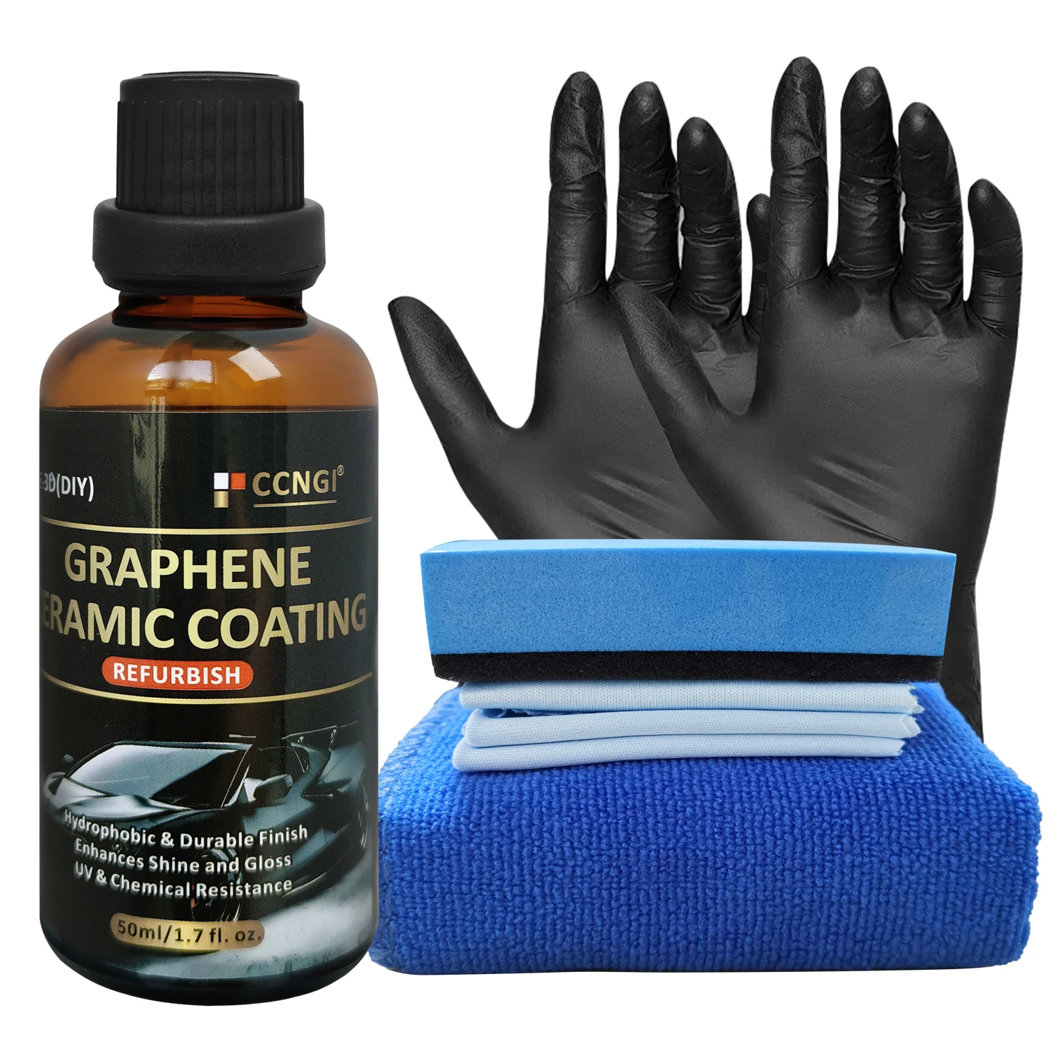 

50 мл 1,7 унции керамического покрытия для автомобиля, уменьшает распыление воды — улучшает блеск — защитный спрей от нано-графеновой краски