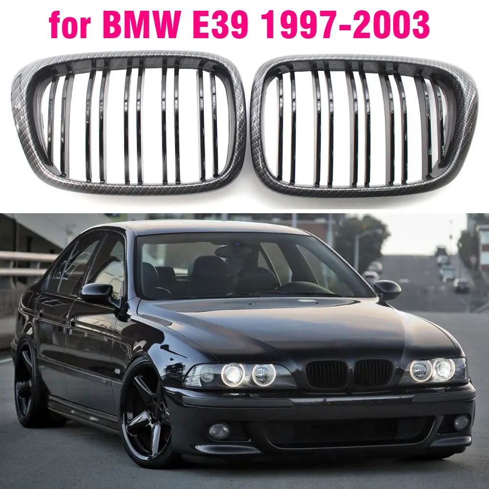 Front Center Matte Black Wide Kidney Hood Grille Grill For BMW E39 525i 528i 530i 535i M5 1997 1998 1999 2003