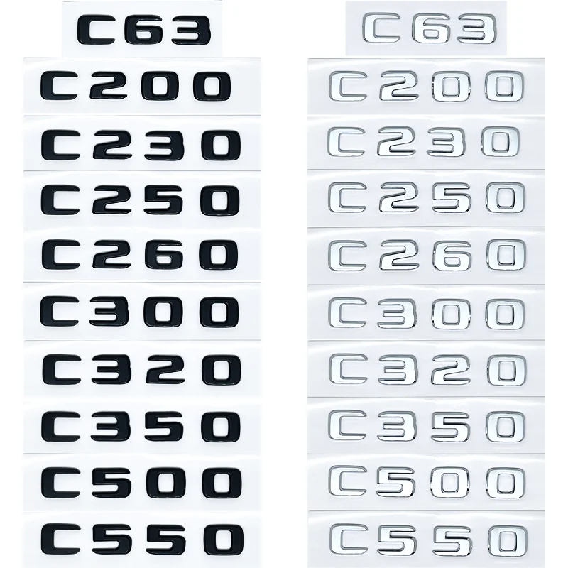 

ABS Plastic C200 C200L C230 C250 Trunk Rear Logo Badge Emblem Sticker For Mercedes Benz C Class W201 W202 W203 W204 W205