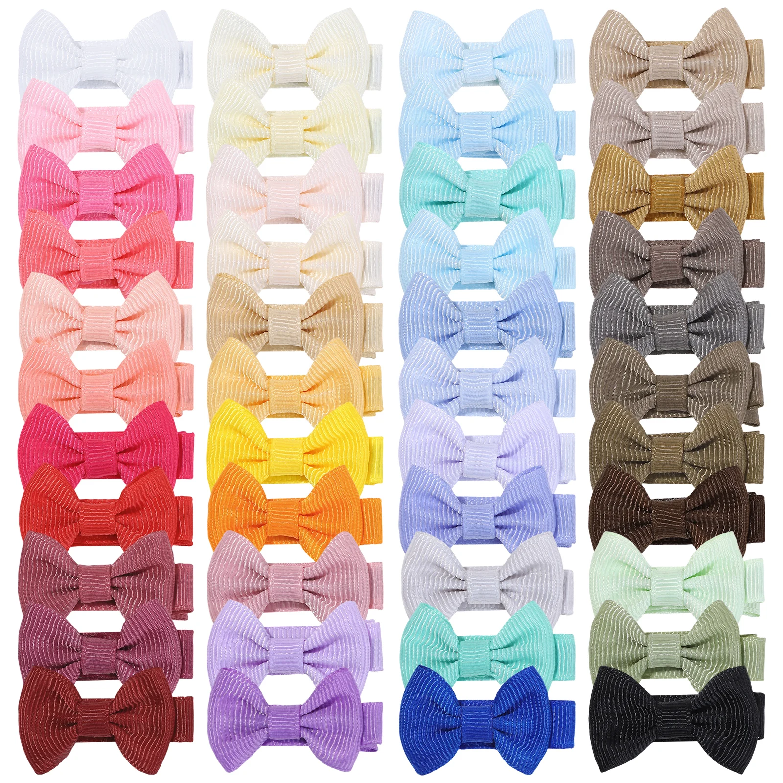 30 ชิ้น/เซ็ตน่ารัก Dopamine สีผมโบว์คลิปสําหรับหญิง Rainbow 1.5 ''Mini ผ้า Bowbots Hairpins Headwear เด็กอุปกรณ์เสริมผม