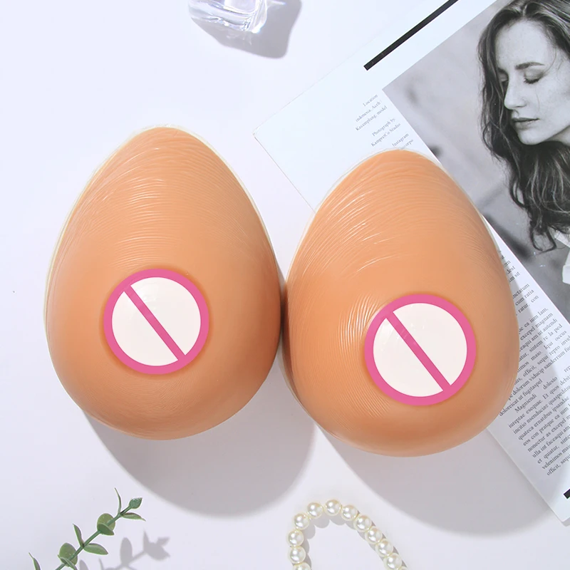 ONEFENG Cheap Price Silicone Artificial Beautiful Breast Forms Coffee Color Shemale Crossdresser Favorite False Boobs