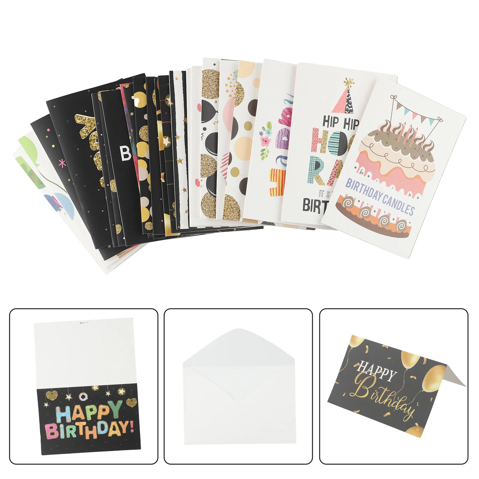 

24 X Premium Birthday Cards Bulk Mixed Party Card Pack With Envelopes Cut Lovely Birthday Cards Exquisite Gifts