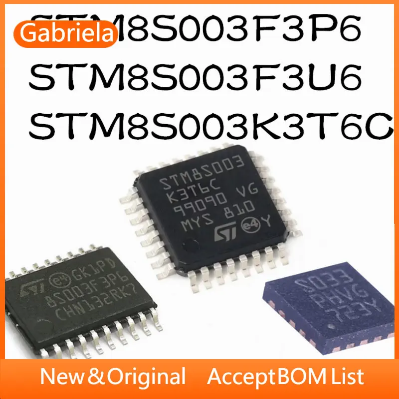 STM8S003F3U6 STM8S003K3T6C STM8S003F3P6 STM8 16MHz flash memory: 8K@x8bit RAM: 1KB microcontroller  IC chip