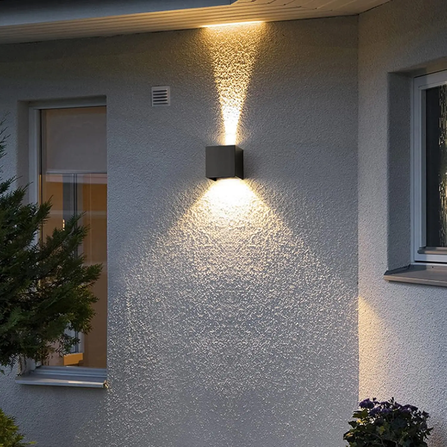 4 Pack Outdoor Wall Lights Exterior/Interior LED Wall Sconces IP65 Waterproof Square Aluminum Wall Lamps Outdoor Lighting.