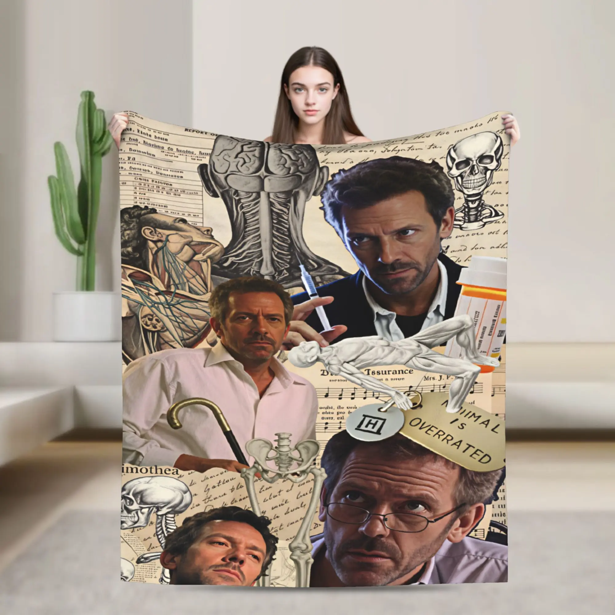 Dr House MD Blanket  Picnic Flannel Bedding Throws For Couch Chair Sofa Bed Warm Soft Custom DIY Quality Bedspread Gift
