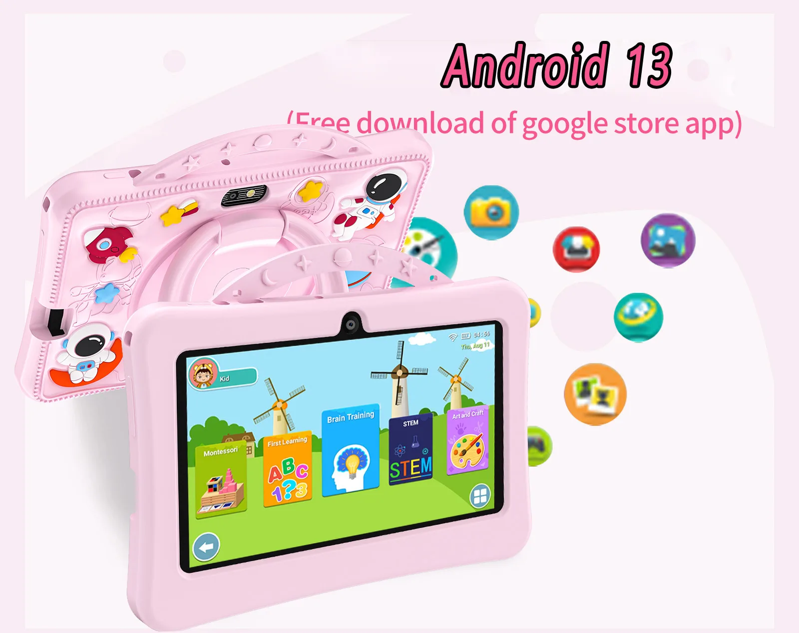 新型7.0インチ学習・教育用子供向けタブレット、4GB+64GB、Android 13システム、4000mAhバッテリー、WIFIタブレット